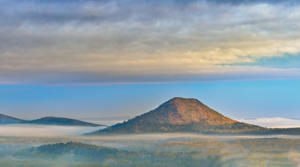 24 Springtime Sunrise And Fog Pinnalce Mountain - Professional Views Of Pinnacle Mountain photography by Paul Caldwell